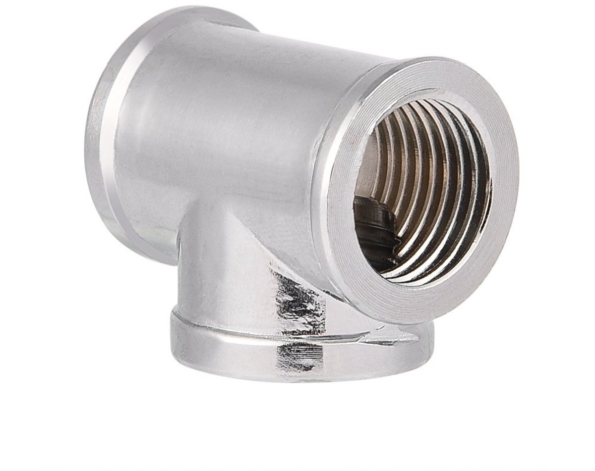 3-way buis schroefverbinding, G1/4 schroefdraad messing T-vormige splitter adapter voor PC waterkoeling, T-connector voor optimale koeling en efficiëntie