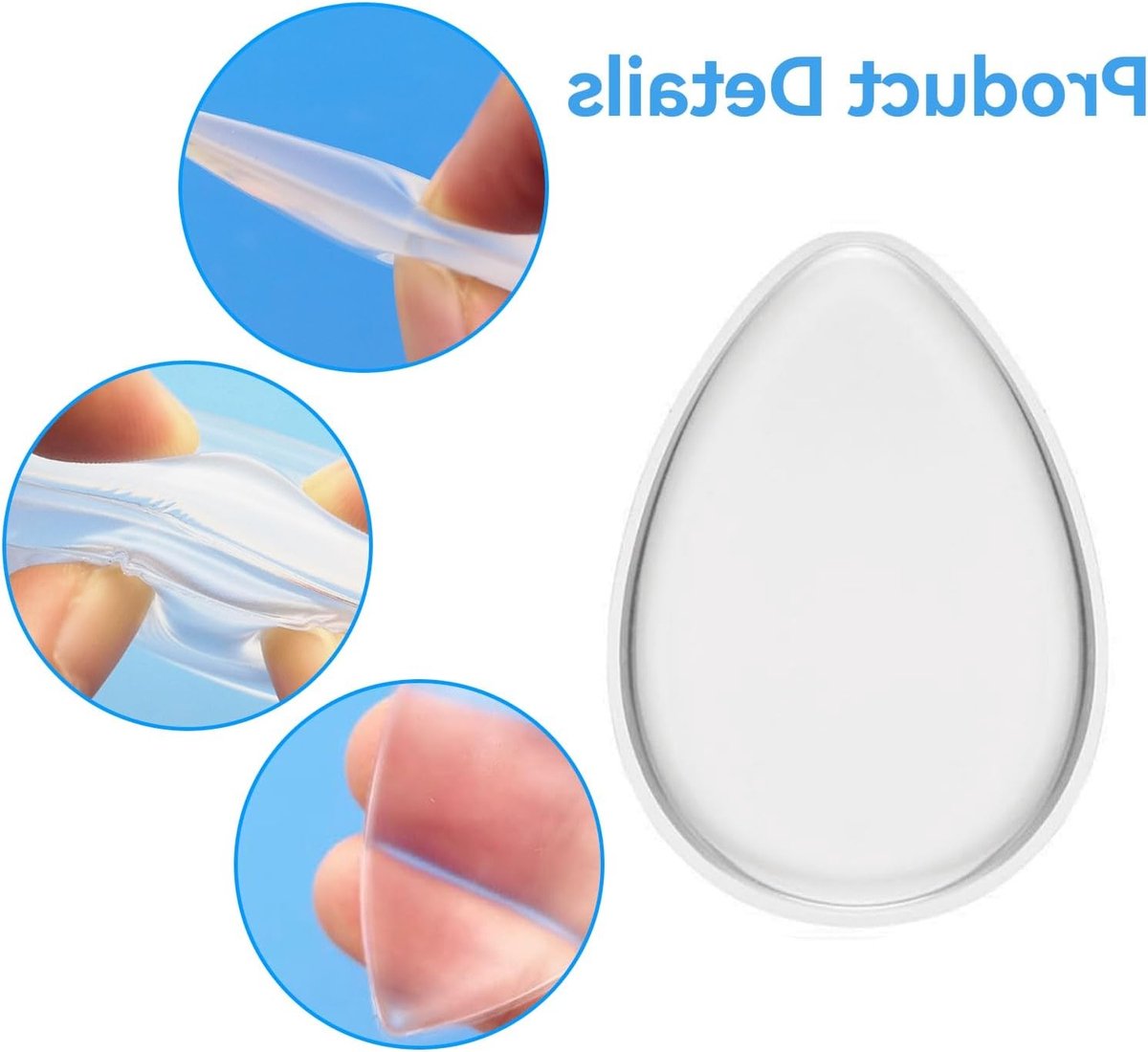 Wasbare Teardrop Silicone Makeup Lepels - Perfecte Applicators voor Cosmetica, Vloeibare Foundation en Make-up Correctie