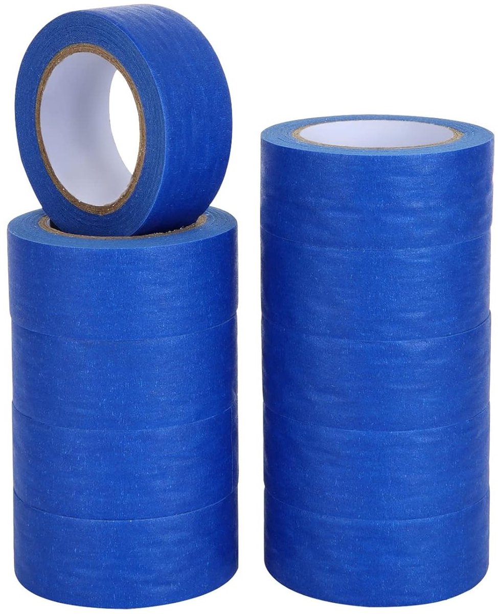 10 Rollen Maskingtape voor Schilderwerk, 24mm x 12m, Perfect voor Nauwkeurig Plakken en Afplakken