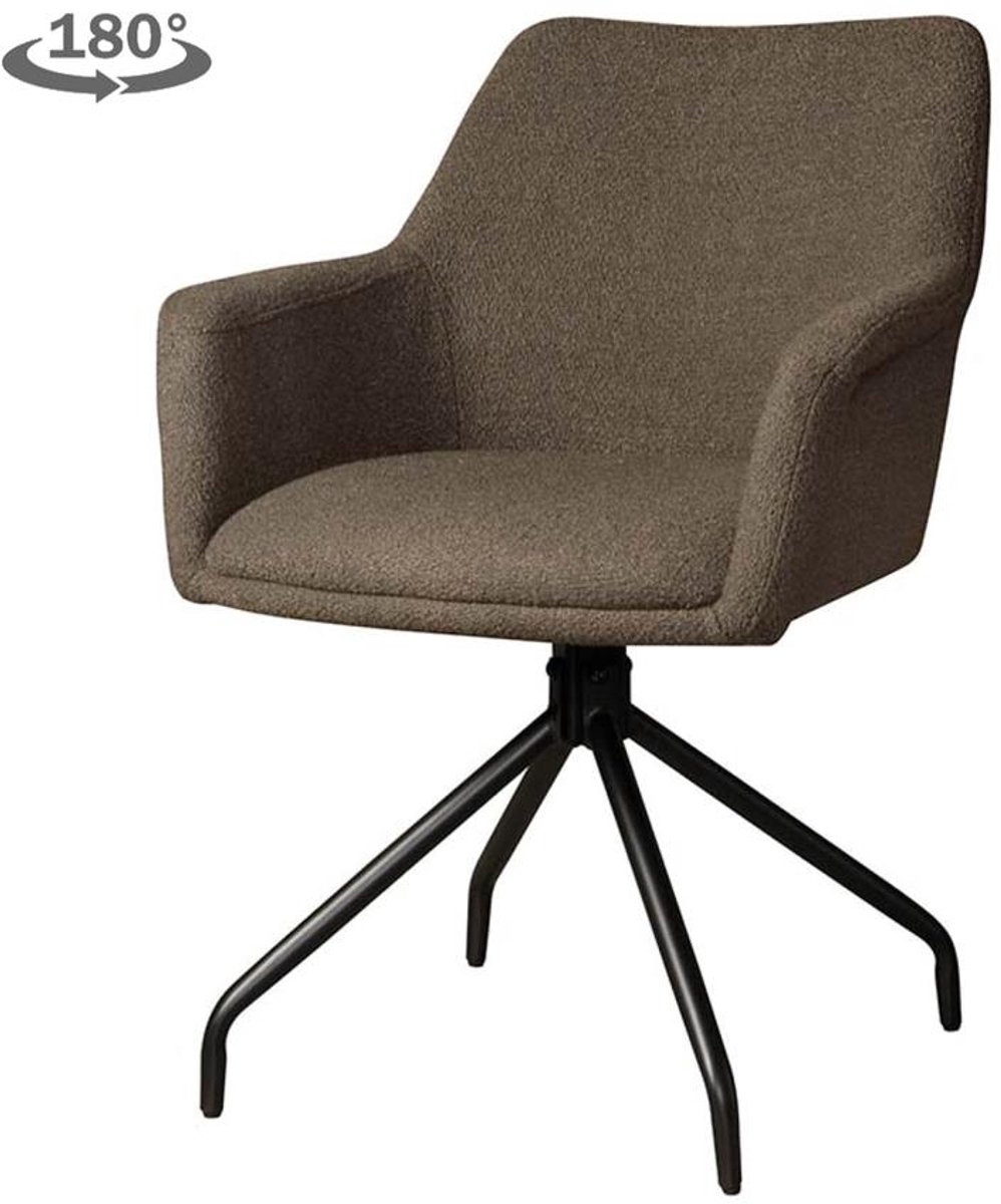 Tower Living Eetkamerstoel Ortana Alpine - Donkerbruin Stof - 61x61x84cm