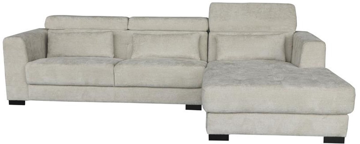 Tower Living Chaise Longue Bank Brighton - Ivoor Stof - Rechts - 281x196x76cm