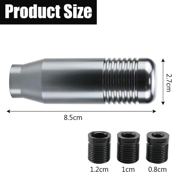 Schakelpook Aluminium - Handmatige Versnellingspook - Auto Versnellen - Corrosiebestendig Materiaal - 85 x 28 mm - Titanium — afbeelding 4