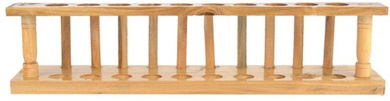 Houten Buisjes Rek - Laboratorium Houder - Reageerbuisjes Plaatsen - Zuur Alkali Bestendig - 10 Gaten - Houtkleur van Houten — afbeelding 3