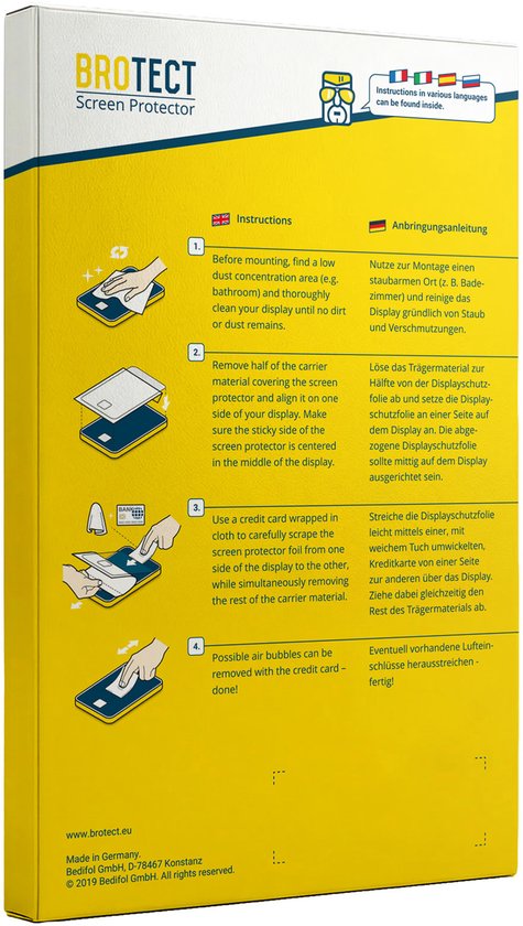 BROTECT - Screenprotector voor Boox Go 7 - Folie Beschermfolie transparant 2 Stuks