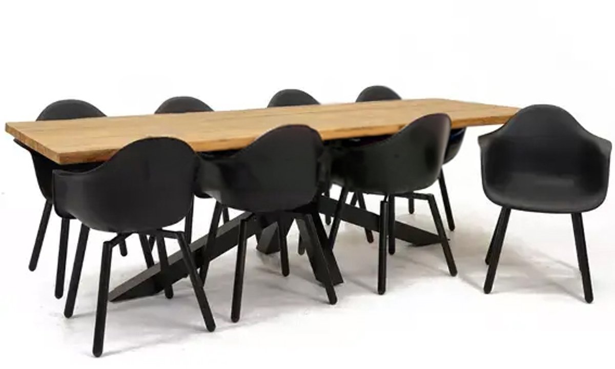 Tuinstoel Montreux zwart/zwart met Spectral tafel 260 cm
