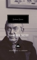 Graham Greene's "The Human Factor" op de kaft met een sepia portret van een man en lijnen.