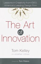 Boek 'The Art of Innovation' met een cirkel van gloeilampen bovenaan. De titel 'The Art of Innovation' staat groot in rode letters.