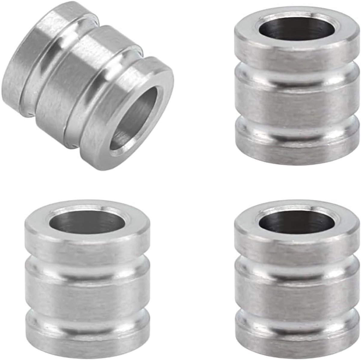 4 Stuks Paracord Kralen 10x10mm in Platina Kleur voor Armband Maken, Duurzame Buiten Kralen met Glad 6mm Gat, DIY Accessoires voor Lanyards en Ambachtelijke Projecten