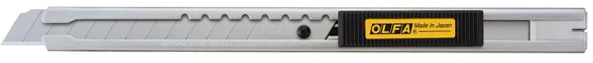 OLFA SVR-2 Cutter 9mm | RVS Precisie Afbreekmes met Auto-Lock | Professioneel Snijmes voor Folie, Karton & Verpakkingen