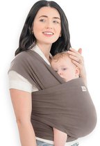 Frummel Baby Draagdoek Taupe - Draagzak - Baby Wrap - Baby carrier - Draagdoek baby - Baby 0-36 maanden - Newborn