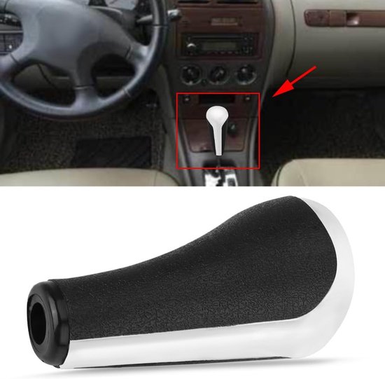 Schakelpookknop Automatisch - Pookknop Versnellingsbak - Comfortabel Rijden - Ergonomisch Ontwerp - 110 mm Lengte - Zwart en Zilver — afbeelding 3