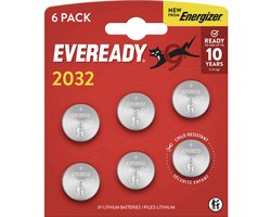 Energizer Eveready - Knoopcel batterijen - CR2032 - 3V - 6 stuks