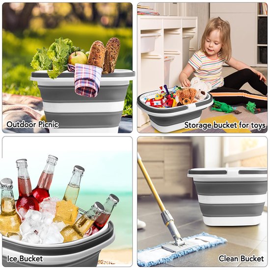 Foldable buckets - Household mop buckets - Portable buckets for outdoors/in the car - Waterproof laundry baskets - Space-saving laundry baskets for the car - Foldable buckets for bathing pets — afbeelding 5