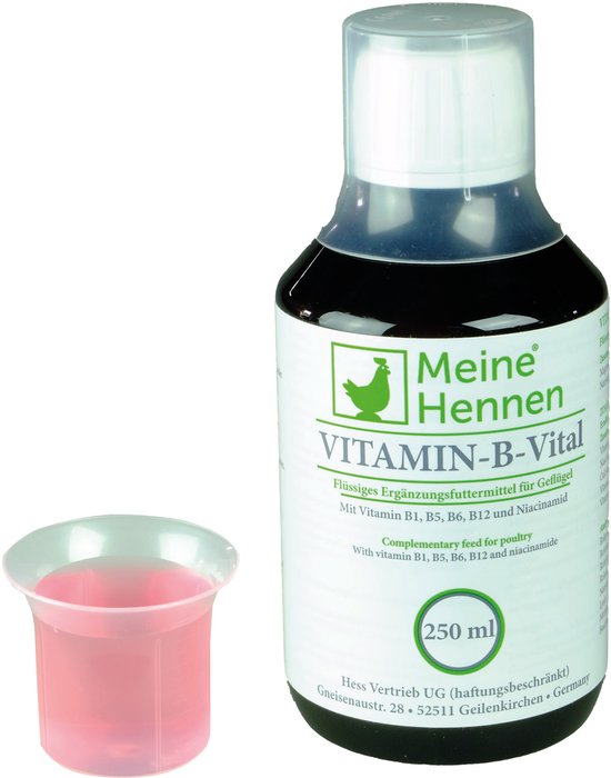 MyHens Vitamine-B-Vital – Vitamine B-Complex voor Kippen & ander Pluimvee – Ondersteunt Zenuwstelsel & Stofwisseling – 250 ml