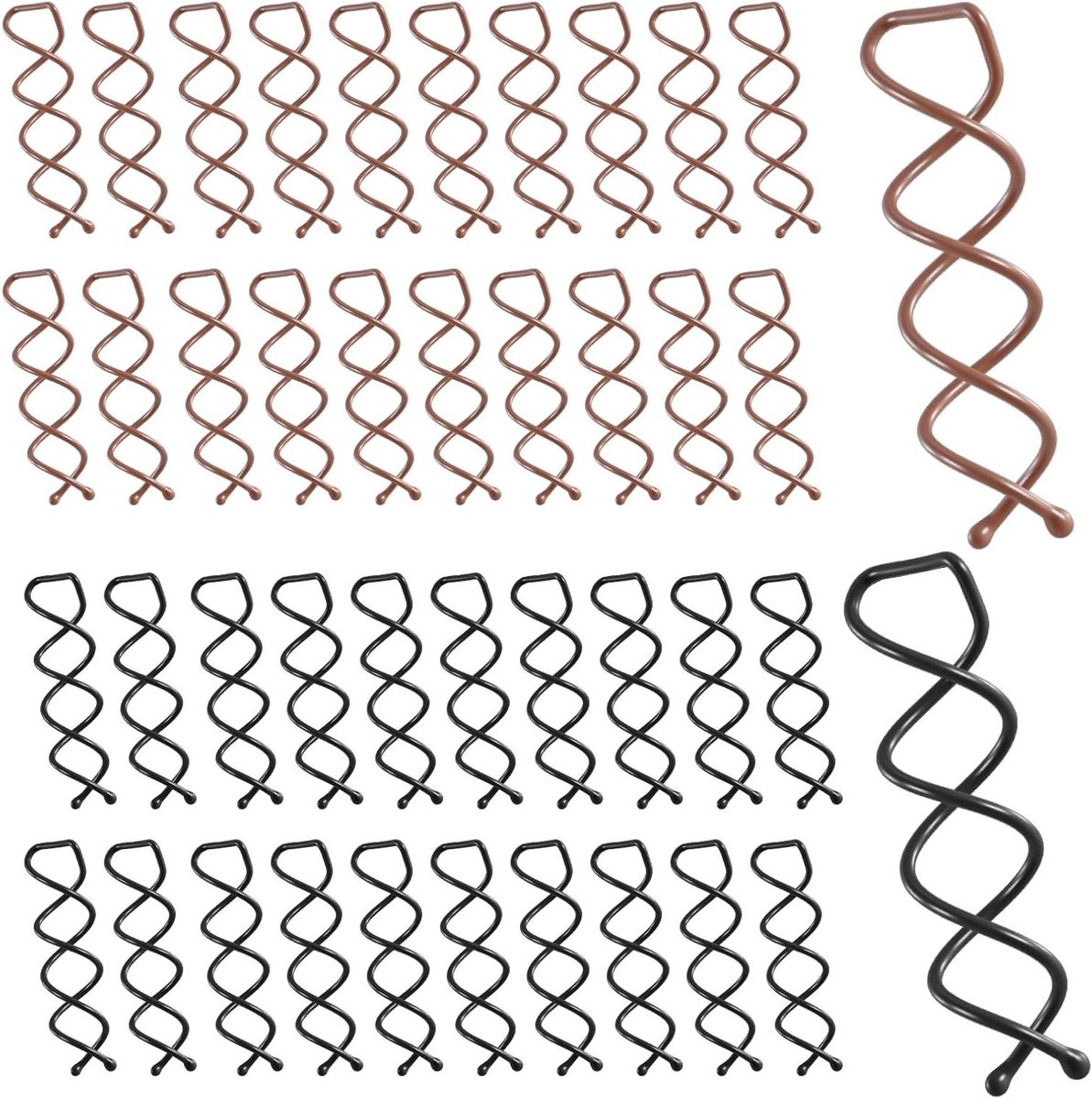 40 Stuks Spiralen Haarspelden, Krulclips en Buns, Stijlvolle Bobby Pins voor Vrouwen en Meisjes, Perfect voor Haarstyling en Accessoires