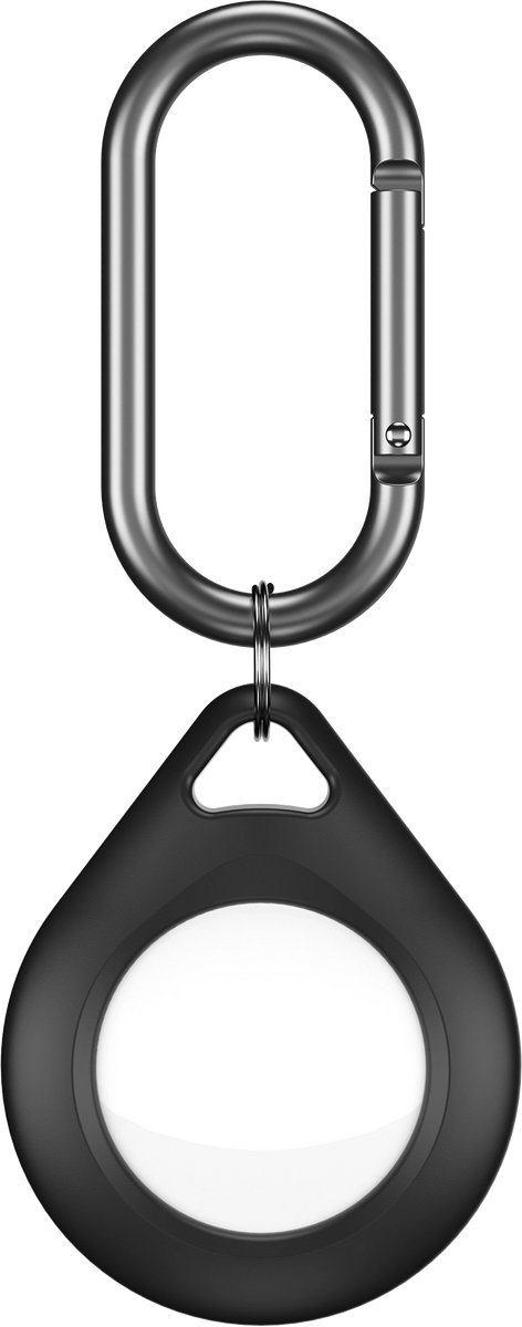KeyBudz Secure Dock AirTag (2-pack) – Specifiek Ontworpen voor Apple AirTag – Passieve Geluidsisolatie – Veelzijdige Bevestiging met Haakje - Zwart
