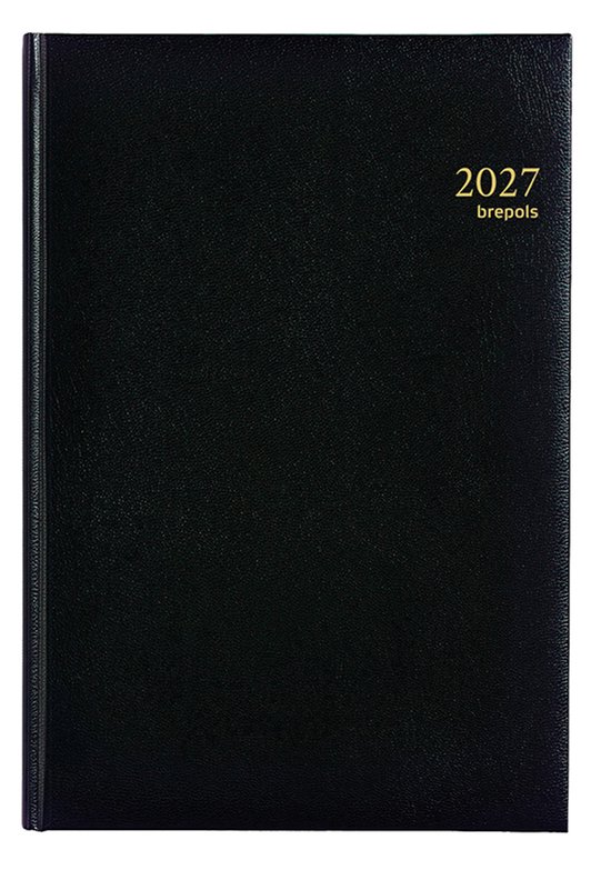 Brepols bureau agenda 2027 - OMEGA [0.030] - LIMA - Bureau agenda - 1 week op 2 pagina's - Weekoverzicht - Zwart - 21 x 29 cm