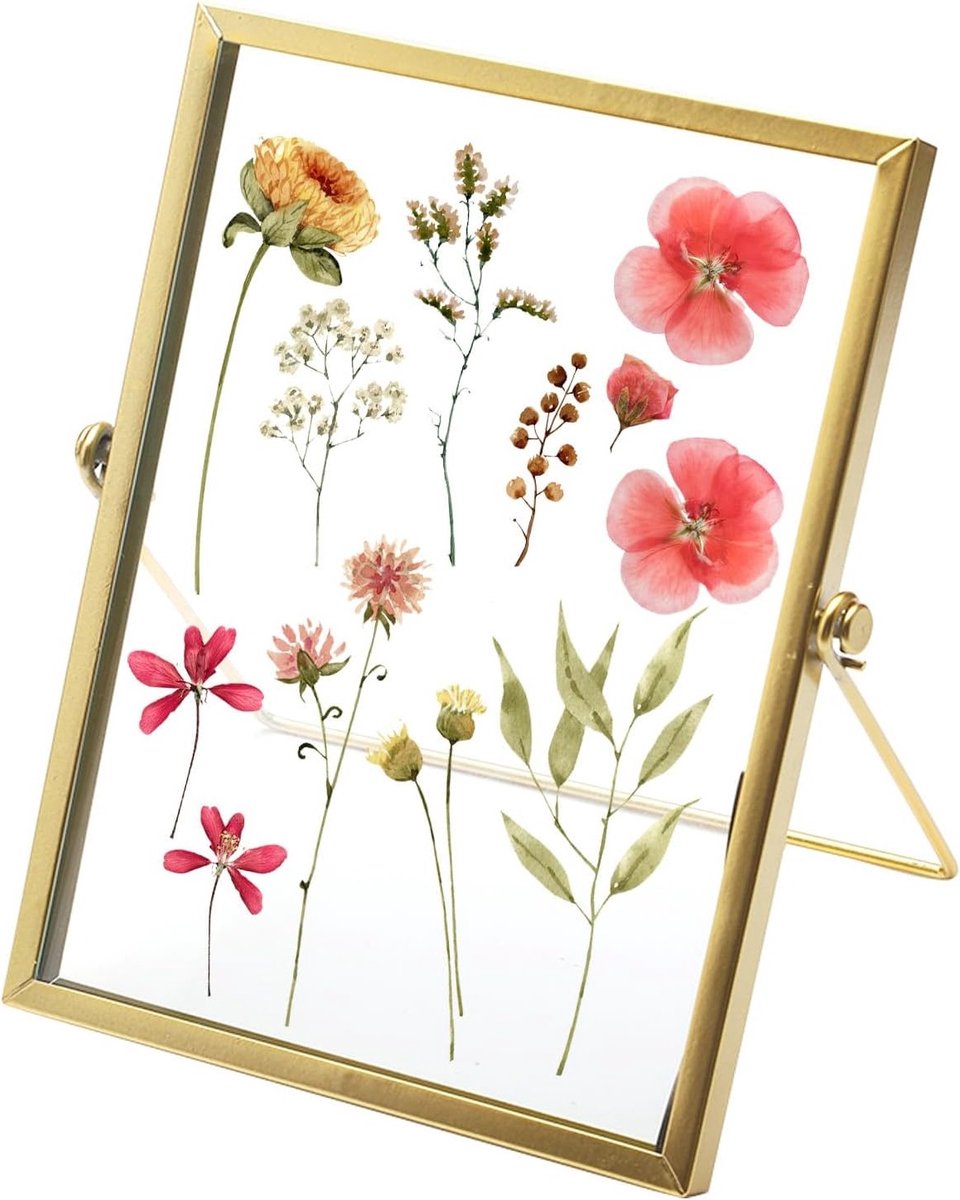 Foto lijst 15 x 20 cm voor gedroogde bloemen, schilderijen en foto's - Staande glazen lijst
