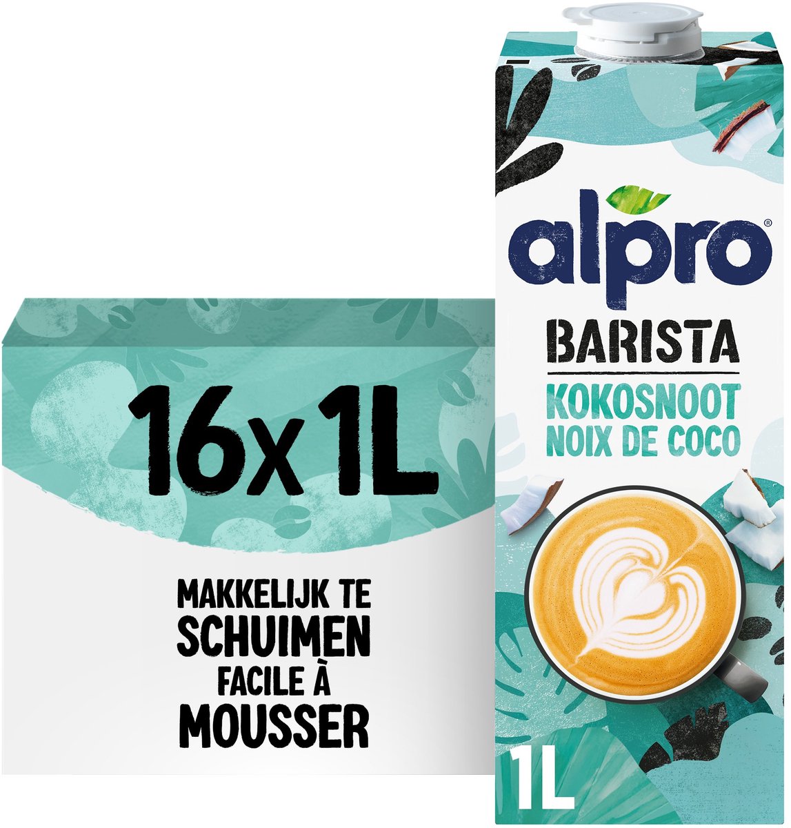 Alpro Barista Kokos - Plantaardige Kokosmelk - Geschikt voor Koffie - Lactosevrij - 16 x 1L