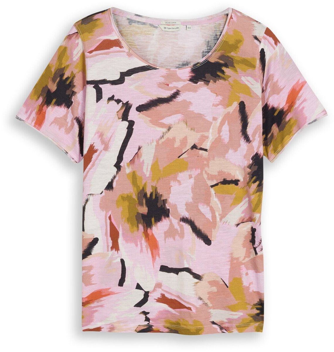 Tom Tailor - Plus Size - T-shirt van katoen - Maat 46 - big abstract flower print