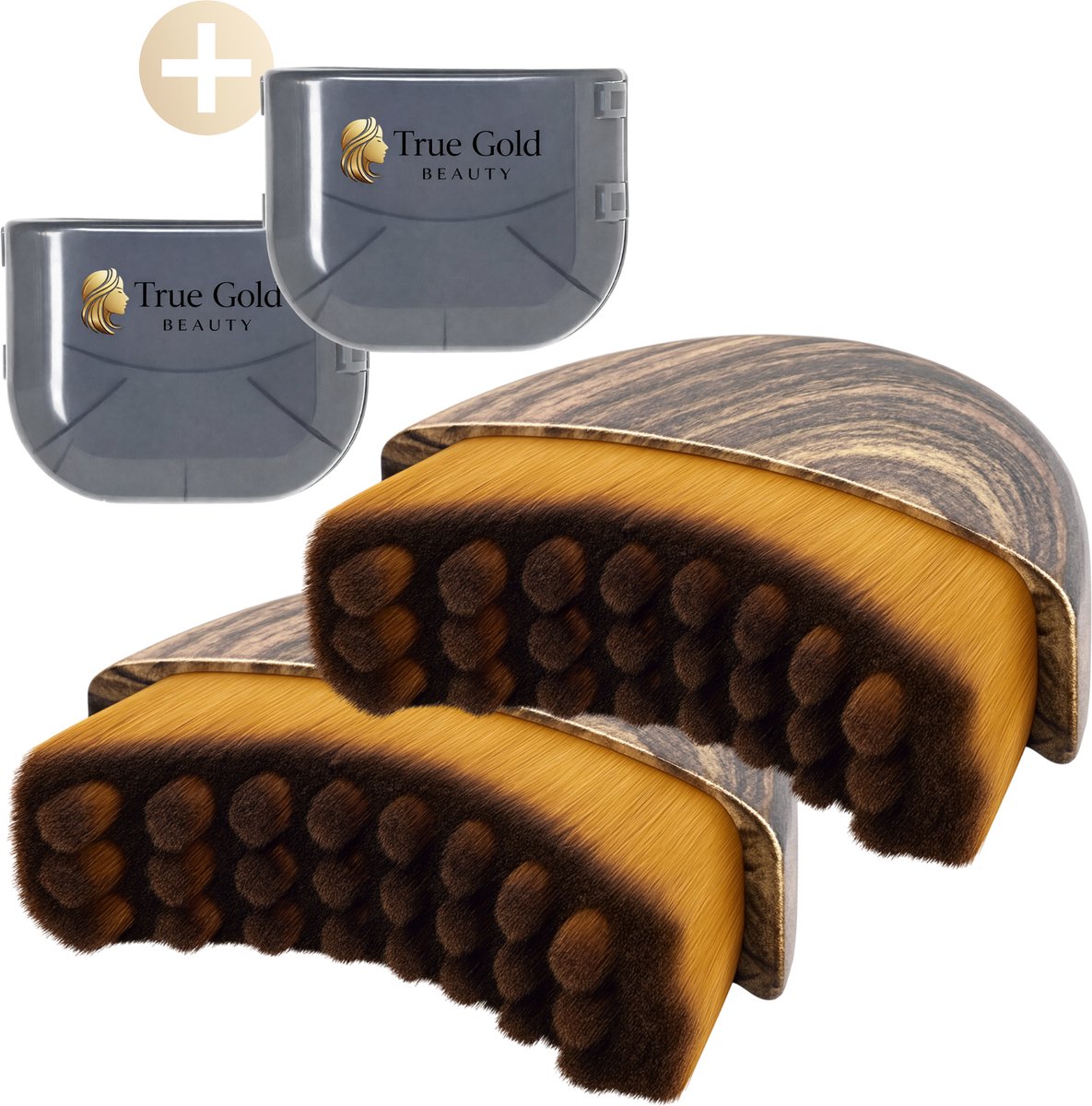 True Gold Beauty lymfe borstel gezicht - lymphatic face brush – dry brush – droogborstel – gezicht - anti rimpel - lymfatische borstel – 2 pack