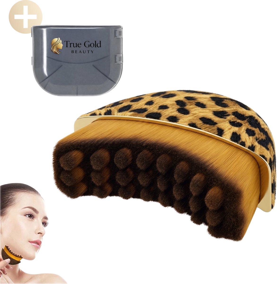 True Gold Beauty lymfe borstel gezicht - lymphatic face brush – dry brush – droogborstel – gezicht - anti rimpel - lymfatische borstel