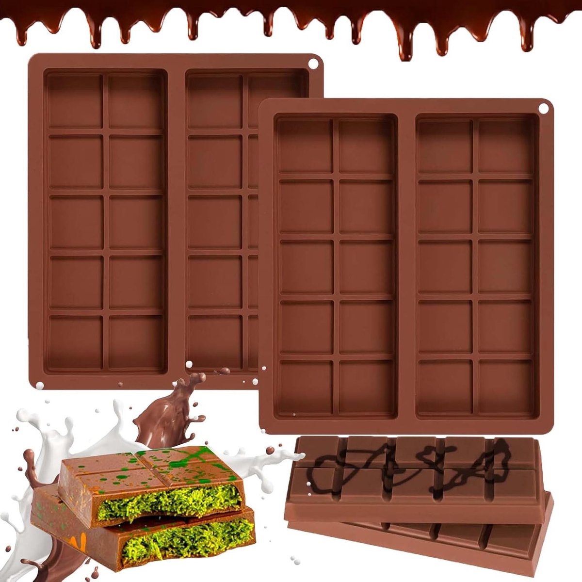 Herbruikbare siliconen chocoladevormen met 20 groepen - Perfect voor het maken van gladde en niet-plakkerige chocoladecreaties