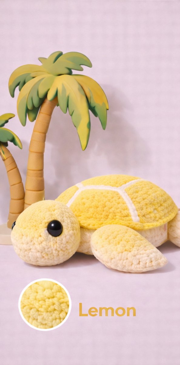 Zazu Zeeschildpad haakpakket - 421 Lemon - compleet pakket - big darling monochrome - Scheepjes