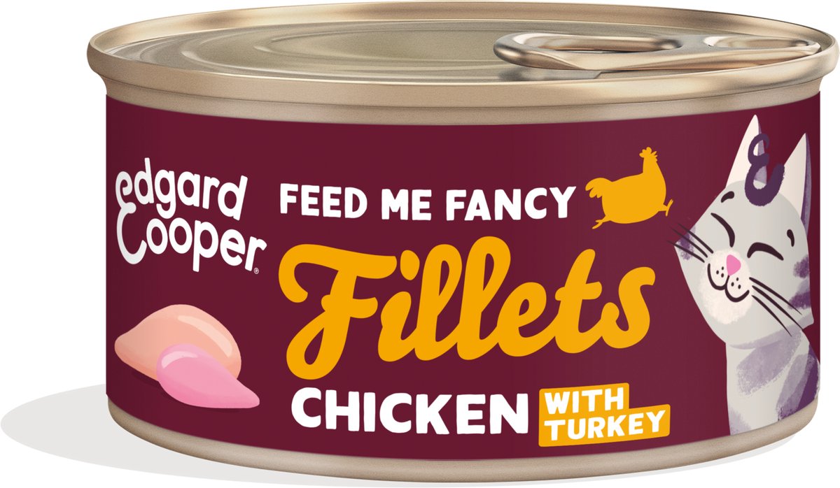 Edgard & Cooper Edgard & Cooper Cat Fillets Chicken/Turkey - 1 x 70 gr - Natvoeding Kat