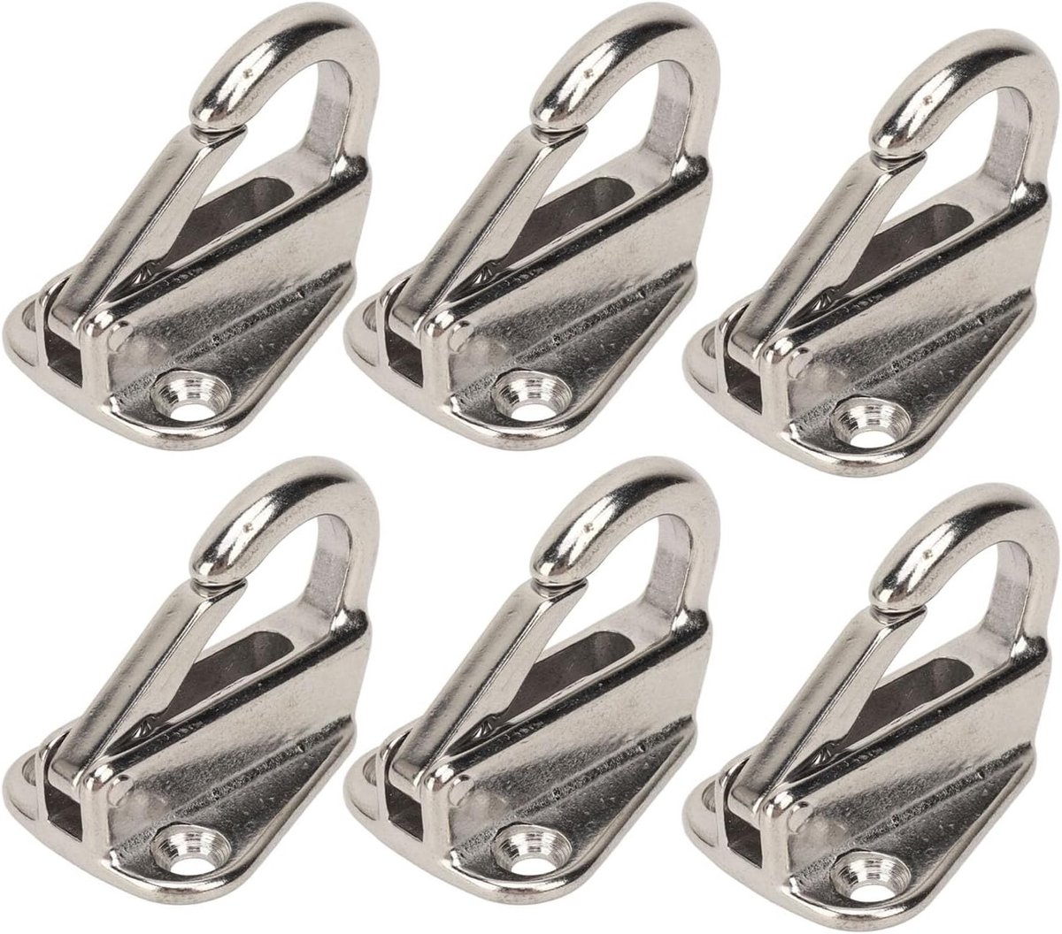 6-delige RVS Boot Hanger Set met Zware Veerpennen voor Mooring Touwen en Ankeren, Ideaal voor Hoogtewerk en Lastdragende Toepassingen