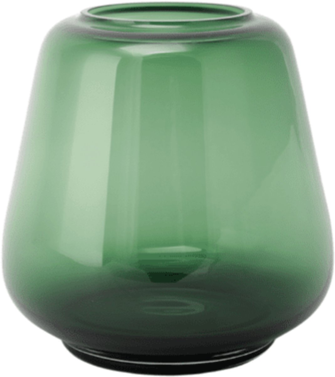 XLBoom Kuro Smooth Small Moss – Mondgeblazen glazen vaas Ø 22,5 cm – Moss groen – Design interieuraccessoire