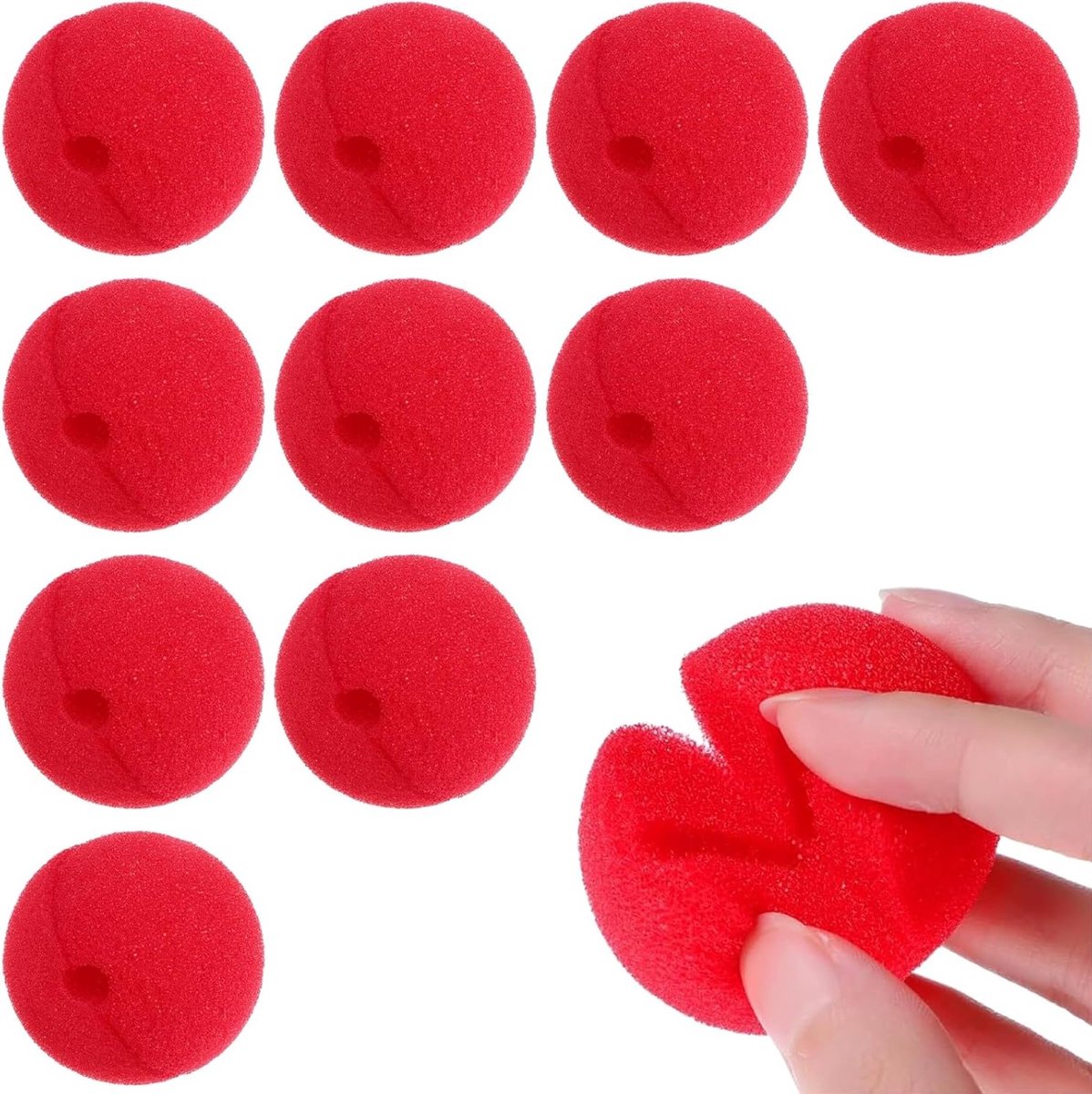 12x Rode Clownneuzen van Zacht Schuim - Perfect voor Volwassenen Cosplay, Halloween en Circus Accessoires