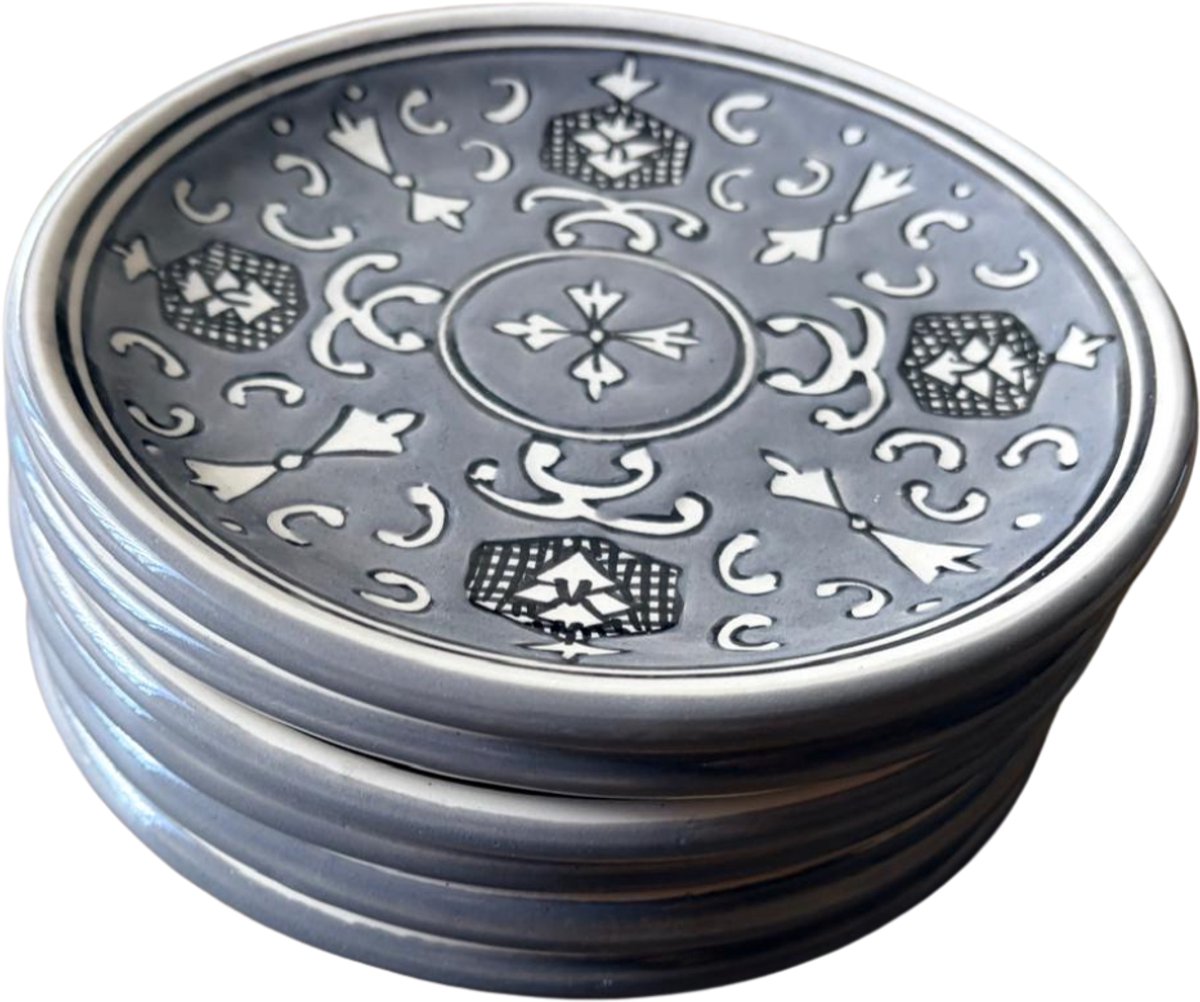 Set van 6 bordjes Nejma Gris Ø 16 cm | PB.NG.15 | Dishes & Deco