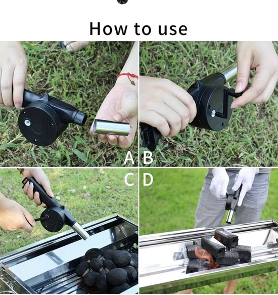 Handmatige BBQ Ventilator - Vuurgolfbuis -Kamperen - Picknicken - BBQ - Zomer - Vakantie van Merkloos — afbeelding 4