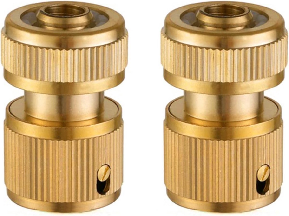 2 Stuks Snelle Aansluitingen voor Tuinslangen, Messing Irrigatie Koppelingen, 1/2 Inch Tuinaccessoires voor Eenvoudige Verbindingen