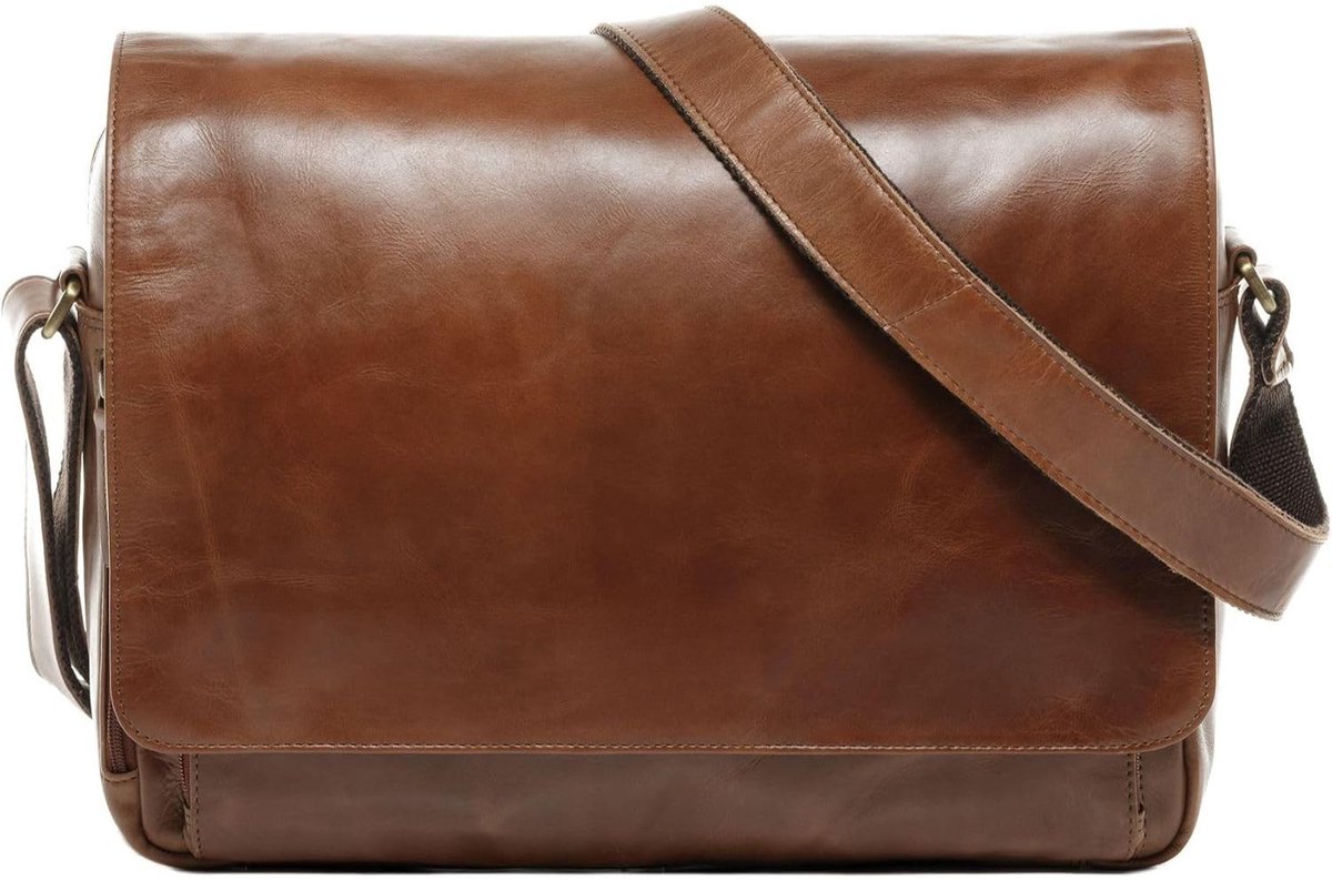 Leren Laptoptas - Laptoptas - Leren Tas - Luxe Leren Laptoptas - Werktas - Schoudertas - Business Tas - Leren Business Tas - 15,4 inch - Bruin - van Imperatoris