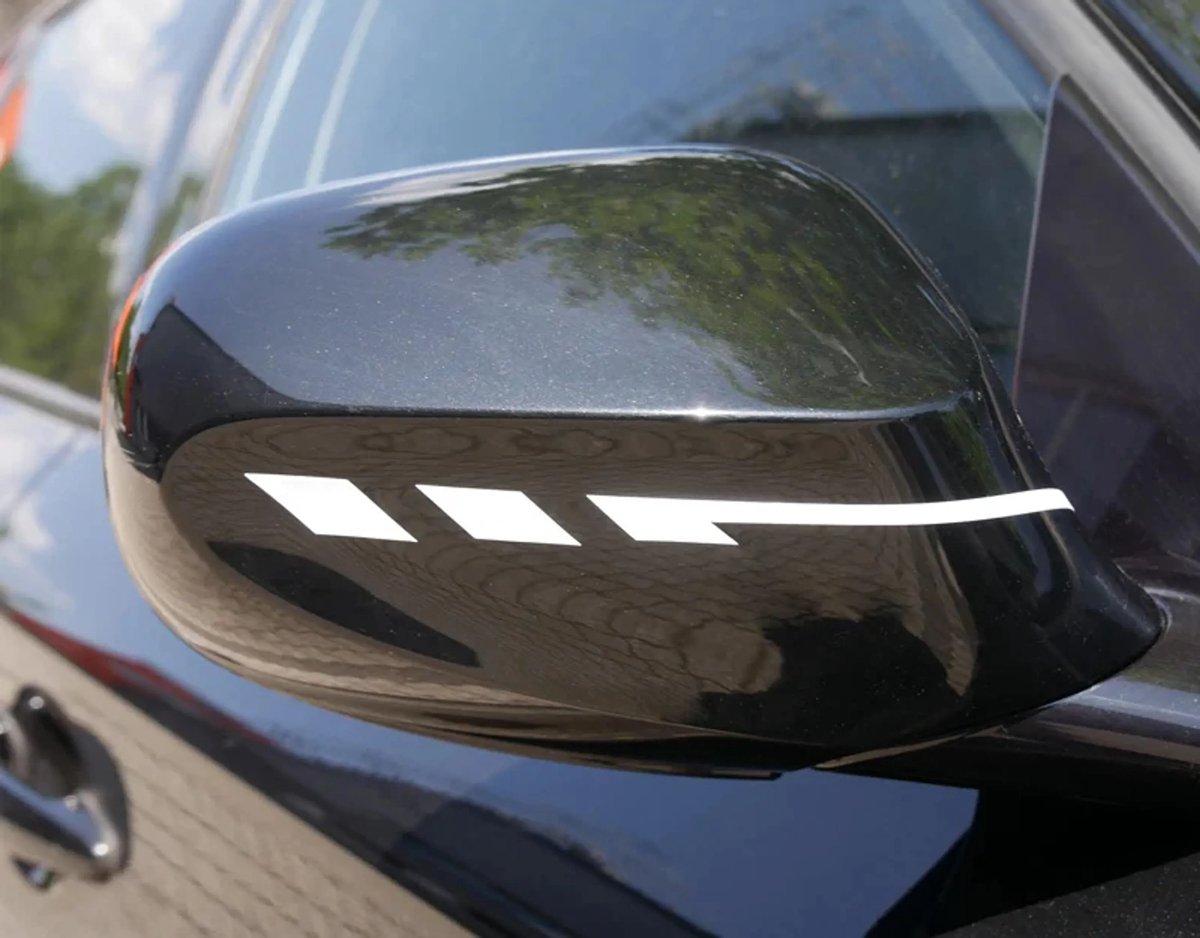 Foliatec PIN-Striping voor spiegelkappen wit - Breedte = 1,3cm: 2x 35,5cm