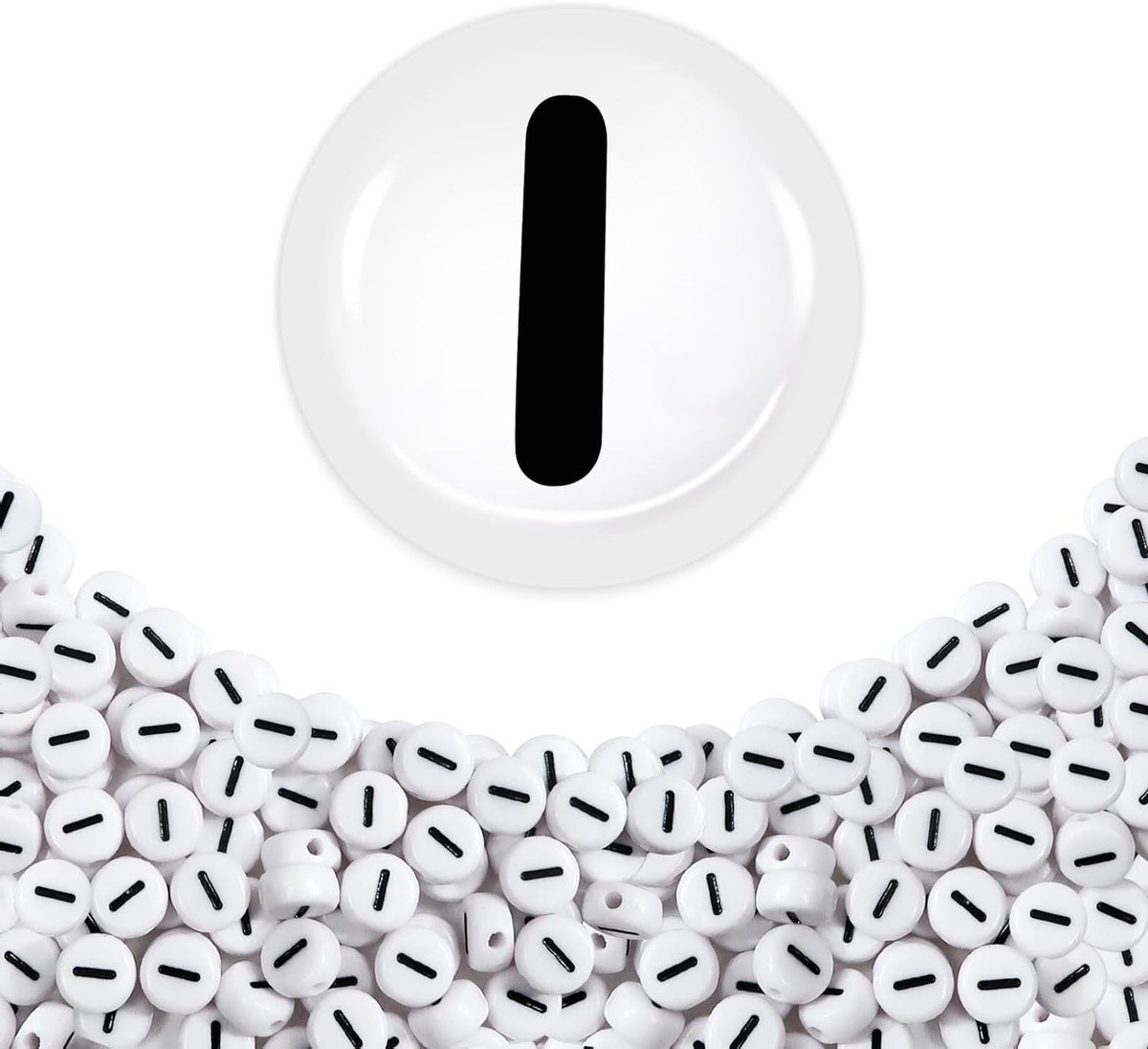 500 Stuks 4x7mm Witte Letterkralen - Ronde Acryl Spacer Kralen voor Sieraden Maken, DIY Projecten en Creatieve Knutselwerkzaamheden