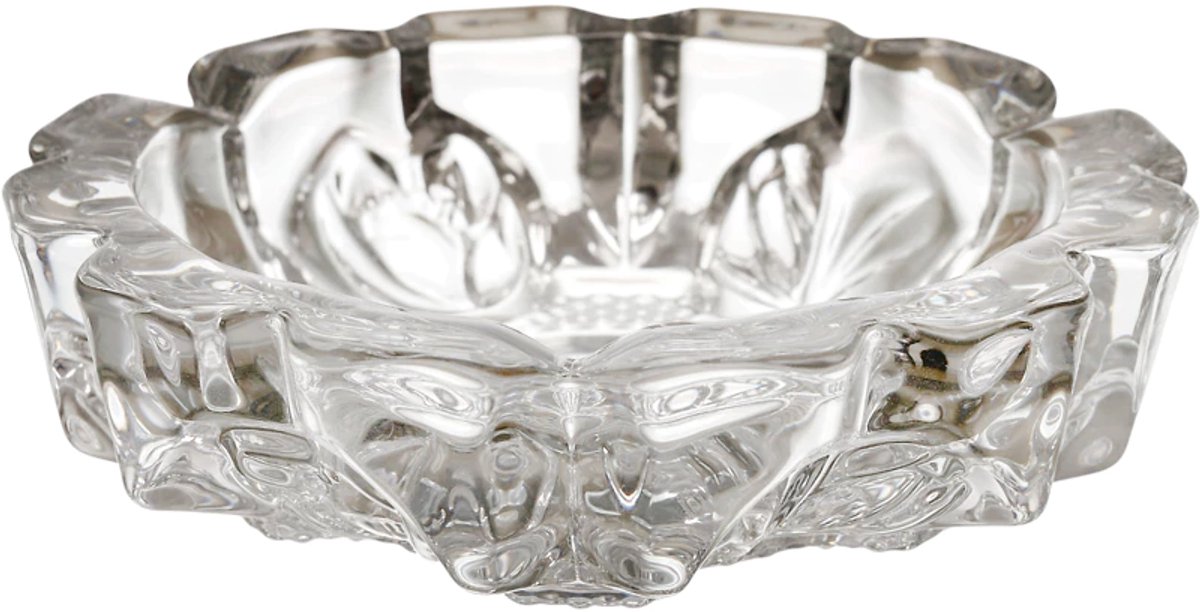 Vintage Zware Glazen Asbak Indoor & Outdoor 13 cm