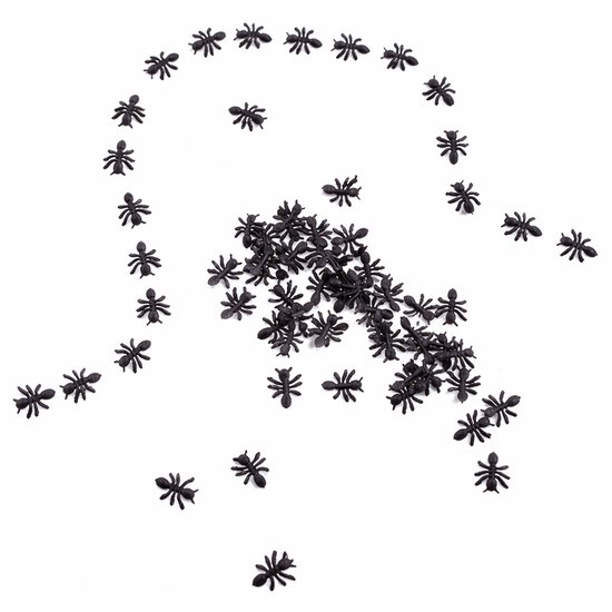 75x Fourmis en plastique de 1,5 cm - Halloween / décoration / décoration d'horreur - Insectes / fourmis