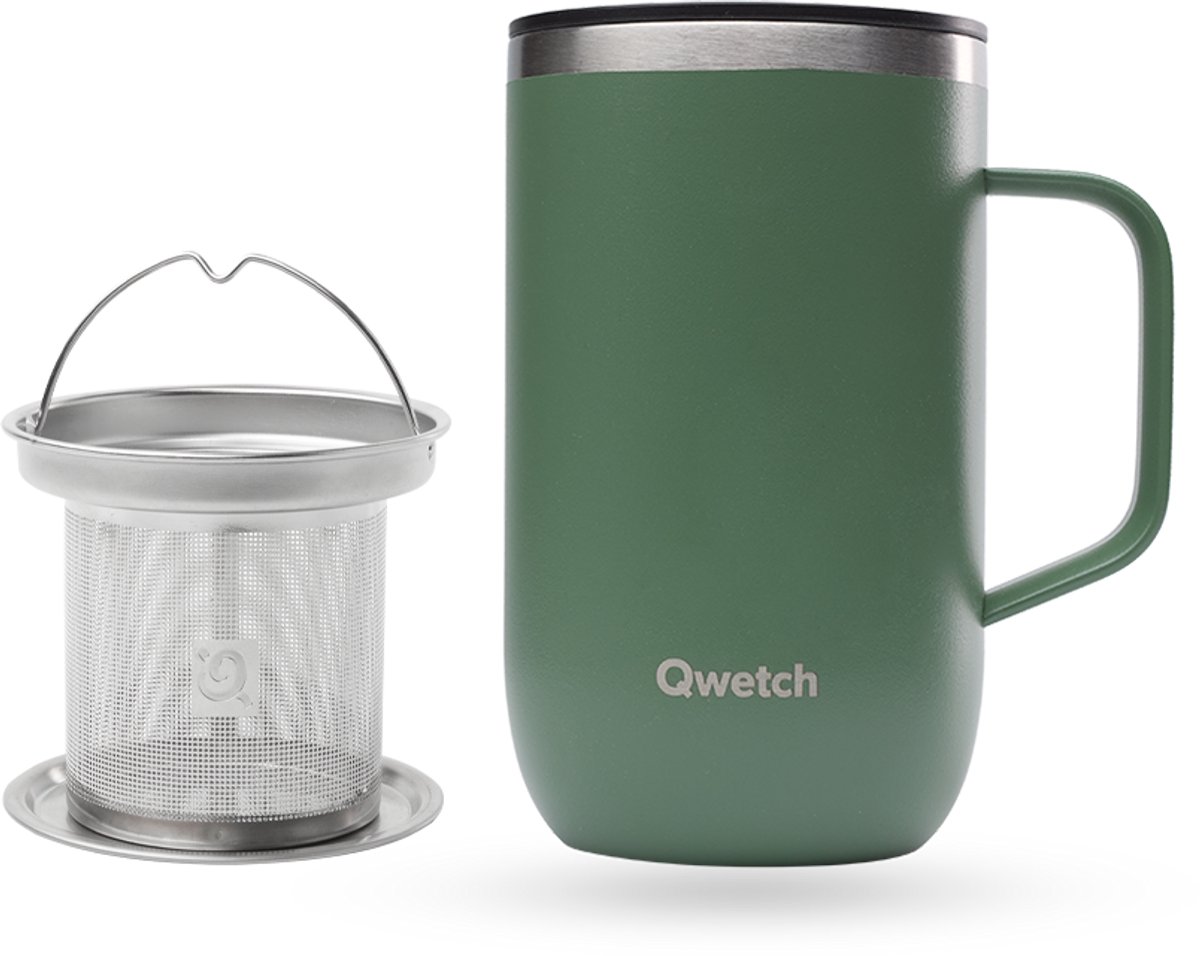 Qwetch - Isothermische mok voor kruidenthee - Matt Kaki- 470ml