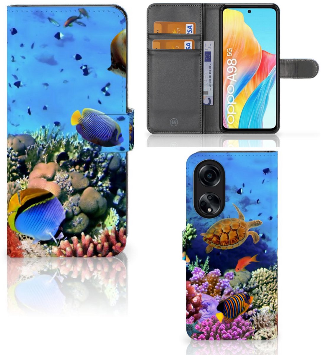 OPPO A98 5G Telefoonhoesje met Pasjes Vissen
