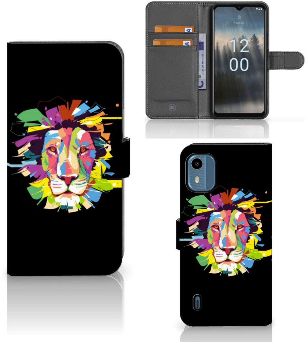 Nokia C12 Leuk Hoesje Lion Color