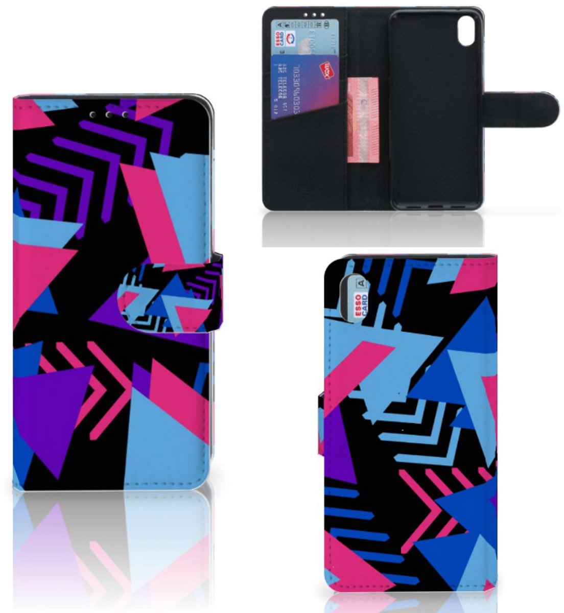 Book Case voor Xiaomi Redmi 7A Book Case Funky Triangle
