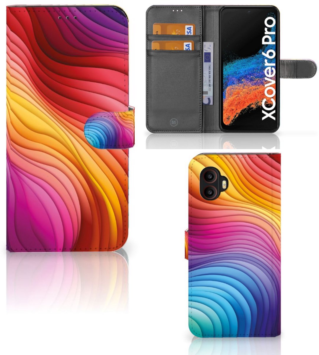 Book Case voor Book Case voor Samsung Galaxy Xcover 6 Pro Regenboog