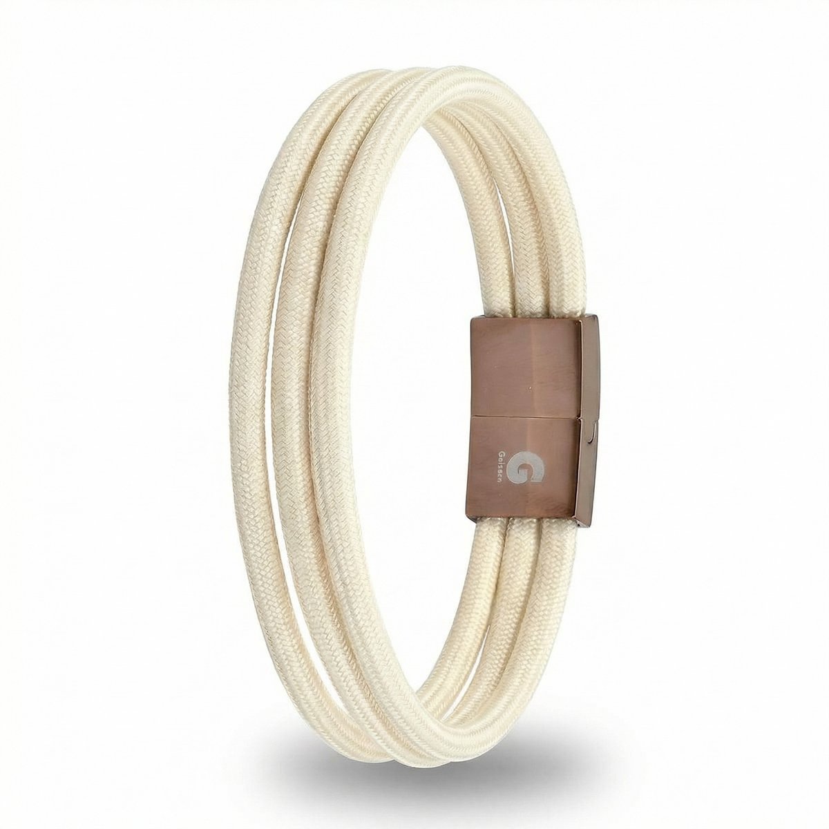 Touw Armband Dames Creme Textiel Nylon 20.5cm Galeara Design ZEUS
