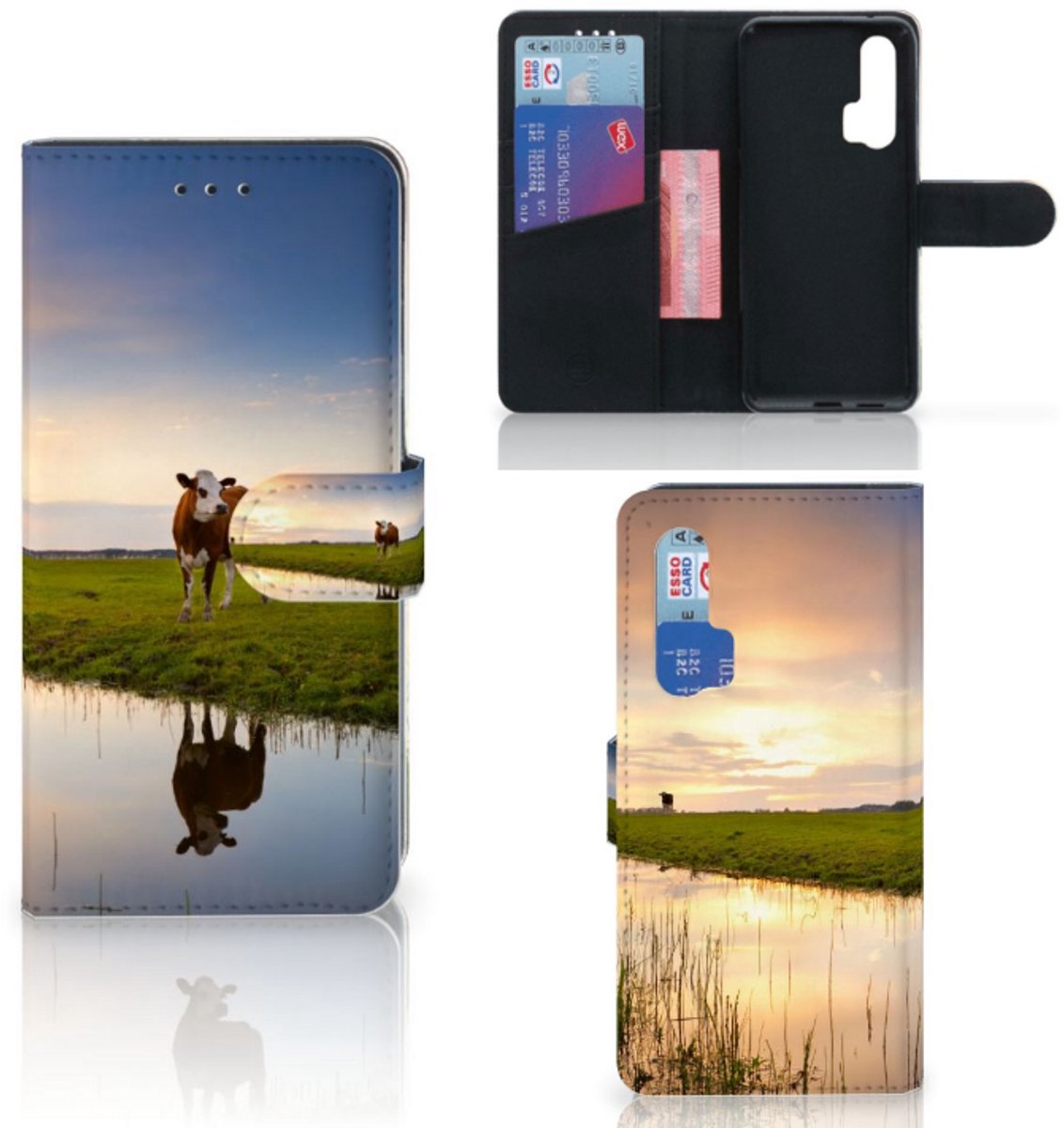 Honor 20 Pro Telefoonhoesje met Pasjes Koe