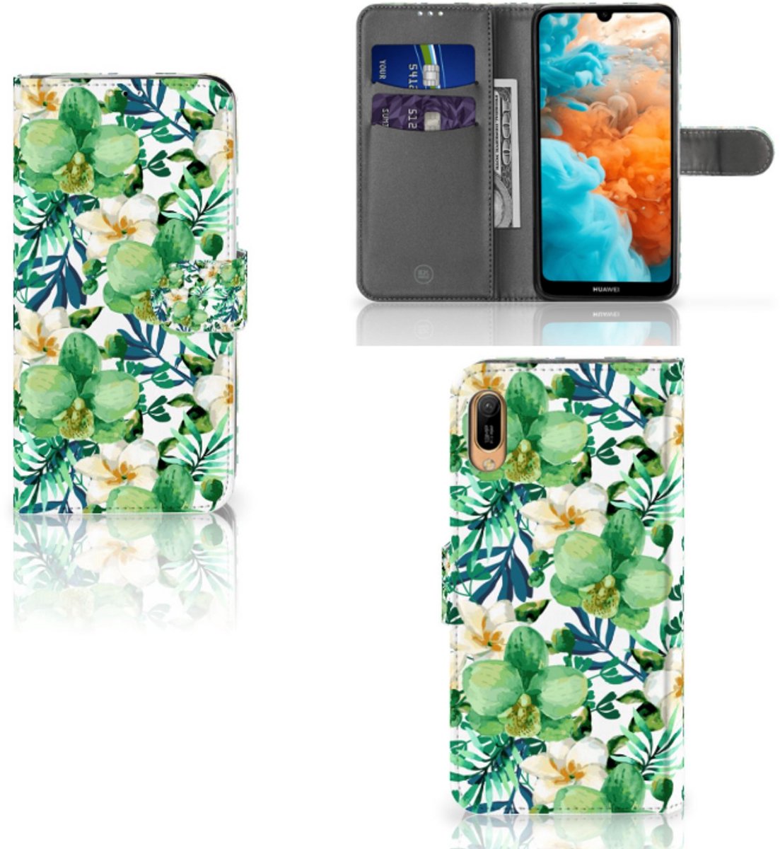 Huawei Y6 (2019) Hoesje Orchidee Groen