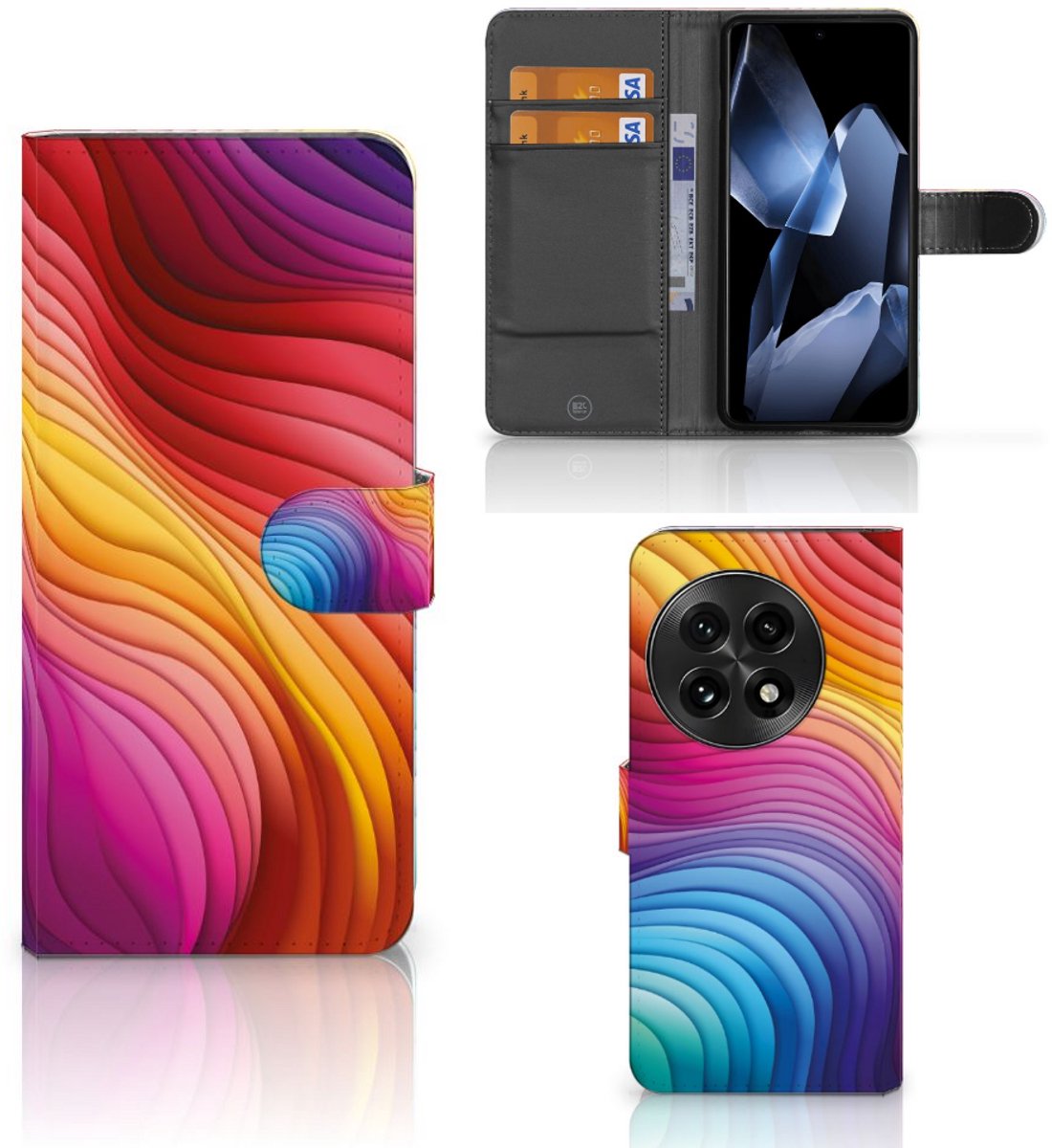 Book Case voor Book Case voor OnePlus 13 Regenboog