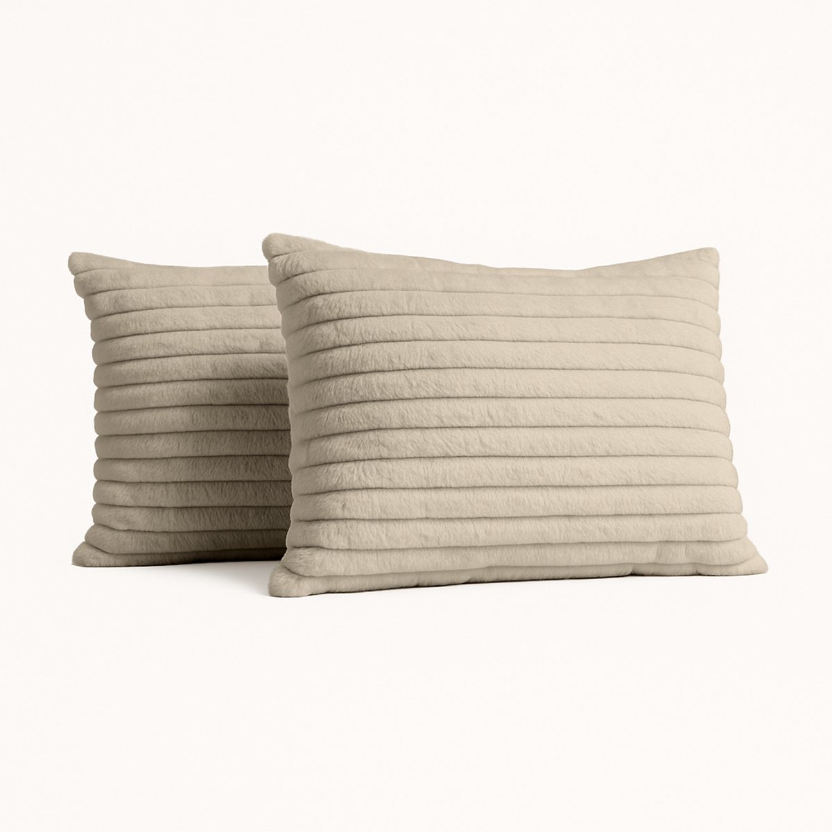 Y-NOT Kussenslopen Set - Teddy Chunky Rib™Sand - 60x70 cm - 2-pack - Zachte Kussenhoezen voor Comfortabele Nachtrust